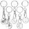 com-four® 5x porte-clés en métal avec mousqueton et puce pour caddie, puce détachable comme porte-bonheur pour le trousseau de clés (05 pièces - symboles)