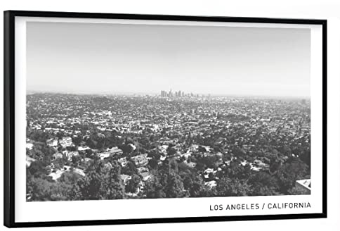 artboxONE Poster mit schwarzem Rahmen 30x20 cm Schwarz-weiß Städte Los Angeles 2 - Bild los angeles amerika california