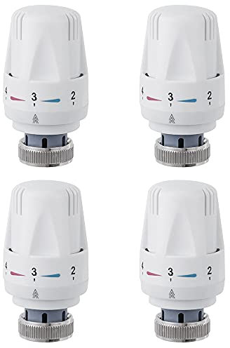 YeenGreen Thermostatkopf, 4 Stück Heizkörper Thermostatkopf, Thermostat-Heizkörperventil für Gewinde M30x1,5, für Waschbecken Bad Toilette