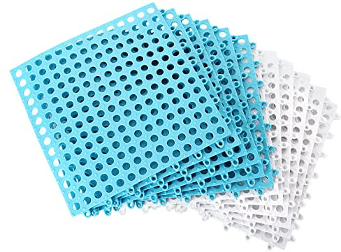 12 Stück ineinandergreifende Gummi-Bodenfliesen, rutschfeste Bodenfliesen, 30x30 cm, weiche PVC-Bodenfliesen, Badewannenmatte mit Ablauflöchern, Drainagefliesen für Outdoor, Bad, Pool, Nassbereich