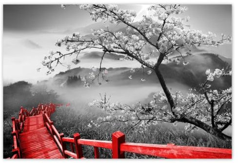 Mantiburi H2038M_NS1DB Sticker mural Motif cerisier japonais 155 x 105 cm