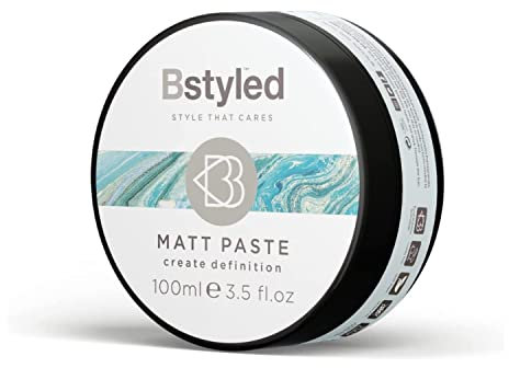 Jerome Russell BStyled Matt Paste - Hair Wax Paste for Hold, Volume & Texture with Pomegranate, Turmeric & Bond Building Technology, Vegan Hair Care, 100g