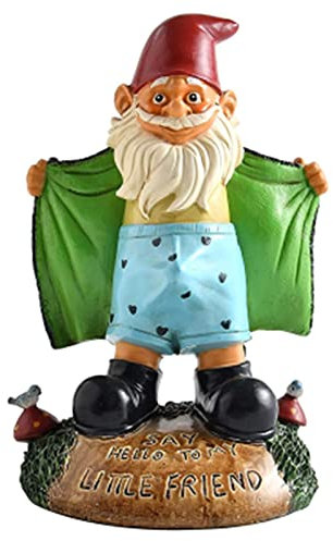 Nain Jardin Humour en Résine Sculpture Jardin Drôle Miniature Ornement Pelouse Patio Intérieur Extérieur 15x6x6 cm
