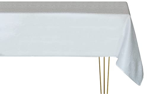 Generico Fleckabweisende Tischdecke, rechteckig, weiß, bügelfrei, weiße Tischdecke 160 x 300 cm, elegante und praktische Tischdecke für den Garten