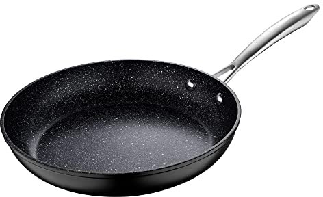 MasterPro - Forged Aluminium Frying Pan, 28cm - Induction Base with Non-Stick Internal Coating, Professional Quality, Improved Heat Retention & Distribution