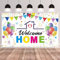 GRESATEK Welcome Home Hintergrund Banner, Willkommen Zuhause Banner Girlande Dekorationen für Heimkehr, Familie, Rückkehr Familienfeiern Party Deko 185 * 110cm