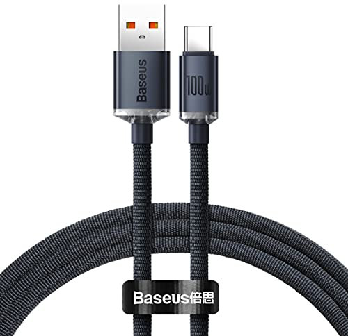 Cable Baseus Crystal Shine USB-A a USB-C PD 100W 1,2m Negro