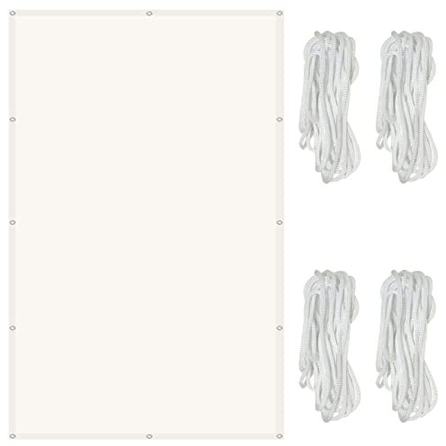 GUOGAI Sun Shade Sail Canopy 3x6M Sunshade UV Block Patio Sails Air Permeable for Patio Gaden Yard Pergola, Ivory, 22622