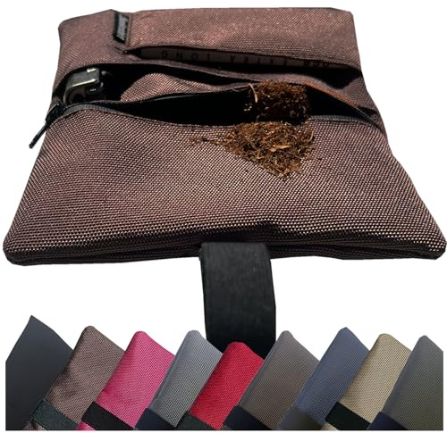 Smokeshirt Tabaktasche mit ZIPcure Aromaverschluss f. frischen Tabak Tabakbeutel alle Blättchen Aktivkohlefilter Filter