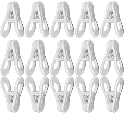 Cabilock 25pièces Pinces À Linge Plastique Clips Multi-usages Résistants Au Vent pour Séchage De Vêtements Et Serviettes Blanc
