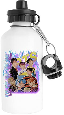 Luxogo RETRO 90S Wasserflasche Rostfreier Stahl Reisender Weiß Water Bottle Stainless Steel Traveller White