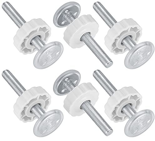 6 Stück Druckschrauben für Kindergitter Haustier Baby Gate Gitter, M10 Spindelstangen Druck Gewindespindelstangen Schrauben, für Haustier Treppengitter (silbrig, M10 93x33mm)