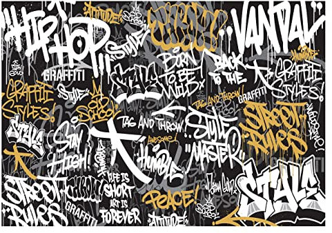 WallArena - Vlies Fototapete Kinderzimmer 104x70 cm Graffiti Junge bunt Street Art Jugendzimmer Jungs - Fototapeten Tapeten für Kinder Kindertapete - Vliestapete Wandtapete Tapete 3D Effekt