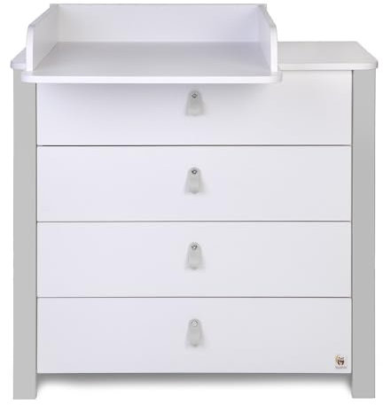 Comò YappyÉtude, Cassettiera con fasciatoio rimovibile incluso (SkyGrey)