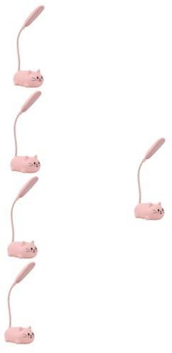 DOITOOL 5st Rosa Kätzchen-tischlampe Kinderlampe Süße Schreibtischlampe Schreibtischzubehör Für Kinder Schreibtischlampen Süße Lampe Kawaii Lampe Mädchen Kinderlichter Aufladen Plastik