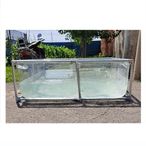 MUHM Piscine Fuori Terra, Trasparente Serbatoio d'Acqua con Acciaio Inossidabile Staffa PVC Stagno dei Pesci Spessore 13mm Piscina Limpida, Facile da Installare (Color : Clear, Size : 200X150X60CM)