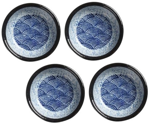 TOPBATHY Ciotole Per Condimenti 4 Pz Ciotola per salsa di soia in ceramica giapponese mini scodelle per zuppa piatti di soia cucchiai da minestra lavastoviglie ciotola di immersione piatti