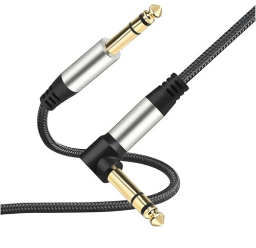 BYBIO 6.5mm Large Three-core Audio Cable Audio Mixer Amplifier Drum Kit 6.35mm Electric Guitar Cable (Color : 2, Size : 1m)