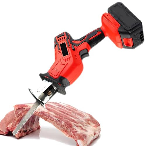 Sega elettrica per carne e ossa Sega elettrica da macellaio domestica commerciale, seghe elettriche alternative, seghetto Utensili portatili senza fili per tagliare carne/ossa,battery