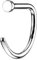Stachelkleid Nasen Piercing Titan Ring Ohne Gewindelos Schraube Screw Stab gebogen hypoallergen leicht einteilig Silber, 1 mm, 8 mm