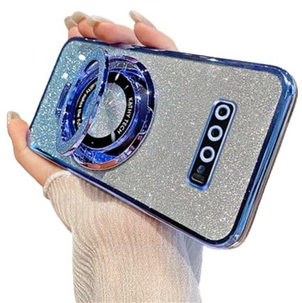 QIWEIQING Magnetisch Hülle für Samsung Galaxy S10 Kompatibel mit Ma-gsafe, Klar Rückseite Nie Vergilbung Nie Vergilbung Hülle Militärnorm Schutz Handyhülle für Samsung Galaxy S10.Blue DS