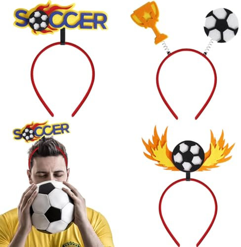 KOQAIIZ Serre-Tête Football Party Bandeau,3 Pièces Compétition de Football Joli Couvre-Chef Tête de Football Bandeau de Fan de Foot Coupe d'europe Bandeau Décoratif pour Les Fans de Football