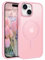 GaoBao für iPhone 15 Hülle, Handyhülle iPhone 15 [Kompatibel mit MagSafe] Durchscheinende Matte Magnetische Stoßfeste Anti-Fingerabdruck Schutzhülle, Handyhülle für iPhone 15 6.1 Case, Hell Pink