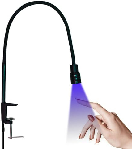 Lampe UV pour Cils, Lampe UV à Col de Cygne Flexible avec Pédale, Extensions de Cils LED, Lampe à Colle Nail Tech pour Studios de Maquillage, Salon de beauté (Prise UE 10W)