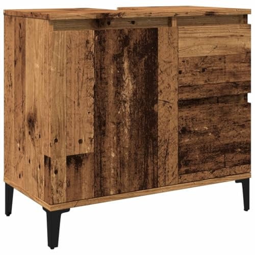 vidaXL Mobile Sottolavabo Legno Antico 65x33x60 cm in Truciolato, Mobile lavandino Bagno, Mobile Bagno lavabo, Mobile lavabo Bagno