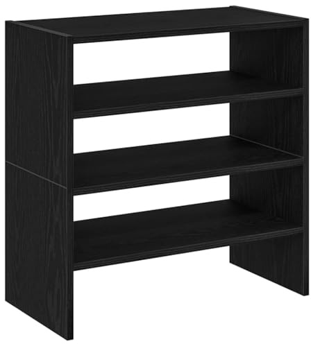 vidaXL Schuhregale 2 STK. Stapelbar Braun Eichen-Optik 60x30x30,5 cm, Schuhaufbewahrung, Schuhorganizer, Schuhständer, Schuhschrank, Schuhablage