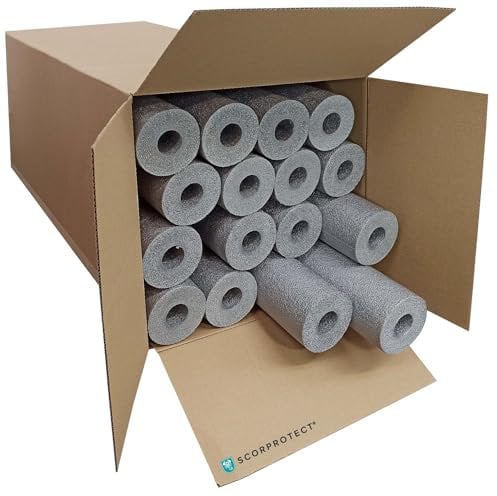 Scorprotect® voller Karton PE Rohrisolierung grau, angeschlitzt 16 Meter (Grau, 35 x 30 mm x 1 Meter)