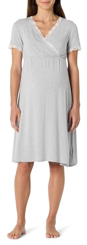 Amazon Essentials Chemise de Nuit de Maternité en Modal Doux Femme, Gris Medio Mezcla, XL