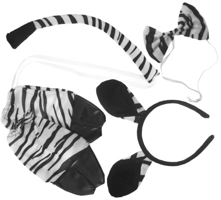 Alipis 1satz Zebra Kostümset Für Erwachsene Stirnband Fliege Und Handschuhen Für Tier-cosplay Und Partys Für Halloween Und Kostümveranstaltungen