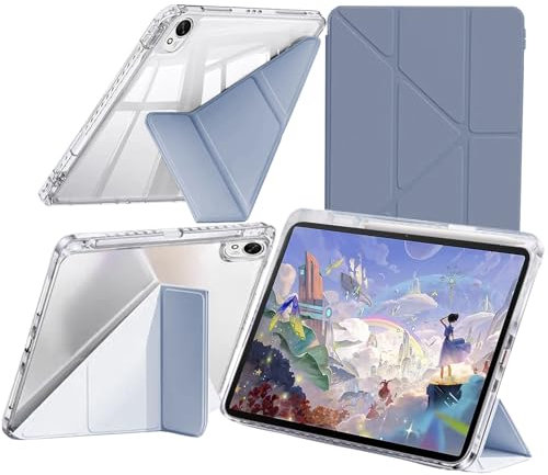 Funda Compatible con Huawei MatePad 11.5 S 2024 con Portalápiz, Transparente Antigolpes Cover Tableta, Múltiples ángulos 6 en 1 con Soporte Forma de Y, Auto-Sueño/Estela, Lavanda