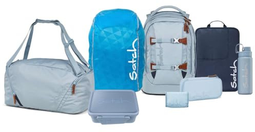 Satch Pack Kollektor Edition Schulrucksack Set 8tlg. inkl. Brotdose und Trinkflasche (Nordic Ice Blue Skandi)