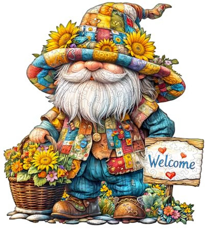 WOODBESTS Holzpuzzle Erwachsene, Zwerg Holzpuzzles, 240 Teile Holz Puzzle, Unregelmäßige Einzigartige Tierform Puzzle, Schön Geschenke für Puzzleliebhaber (34 * 33.2 cm)