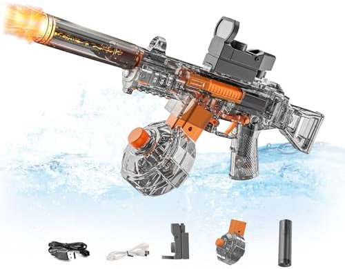 Electric Water Gun, 2025 New Automatic Water Gun, 26FT Super Powerful Pistol, Large Capacity Water Squirt Guns, Water Pistols Water Toy Guns for Summer Swimming Pool Beach Party (Grey)