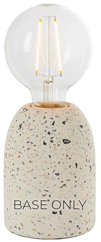 National Lighting Ulla E27 Table Lamp Base – White Terrazzo Ceramic, Modern Decorative Accent Base Only – E27 LED Compatible, Coastal, Nordic, Scandi Style