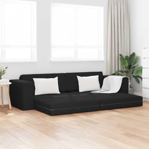 INLIFE Bodensofa-Bett Schwarz 245 x 78 x 77 cm Stoff,Möbel,Sofas,Schwarz,30.5 KG,4106717