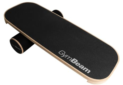 GymBeam Core Balance Board - Hochwertiger Fitness- und Wobble-Board-Balancetrainer aus Holz, rutschfestes Design für Gleichgewicht und Muskeltraining, Funktionelles Sportgerät, Schwarz