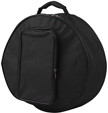 POENVFPO Professioneller 14-Zoll-Snare-Drum-Rucksack, Wasserabweisende 600D-Nylontasche mit Schultergurten, Externe Aufbewahrungstaschen für Musiker (BLACK)