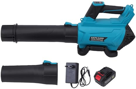 Matybobe Souffleur de Feuilles sans Fil, Souffleur Portatif, Balayeuse de Feuilles, 179MPH, 21V, 3000mAh, Moteur sans Balais à 6 Vitesses avec Chargeur Batterie pour, (Prise UE 220V)