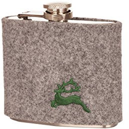 Trachten Flachmann - HIRSCH - braun, grau