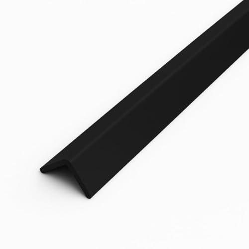 2 x Corner Trim Black 50mm UPVC Plastic Angle - 1 Metre Rigid 90 Degree L-Shape Edge Guard