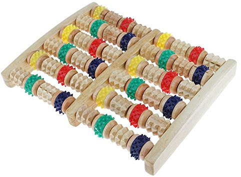 Tcare - Massage des pieds en bois Réflexologie des rouleaux pour le stress Fitness Massage des pieds des soins de santé Massage coloré Massage des douleurs reliantes