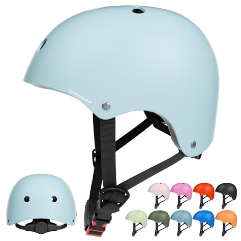 KORIMEFA Kinder Fahrradhelm, Kinderhelm, Skaterhelm mit Knie-, Handgelenk- und Ellbogenpolster-Set für 3-13 Jahre Junge Mädche, Verstellbar Helm für Fahrrad Roller Skateboard Laufrad Klettern