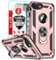 LeYi Cover per iPhone SE3 2022/8/7/SE 2020/6/6s con 2 vetro temperato, anello di supporto militare anti-caduta rinforzato, antiurto, in TPU morbida e PC rigido, protezione custodia oro rosa