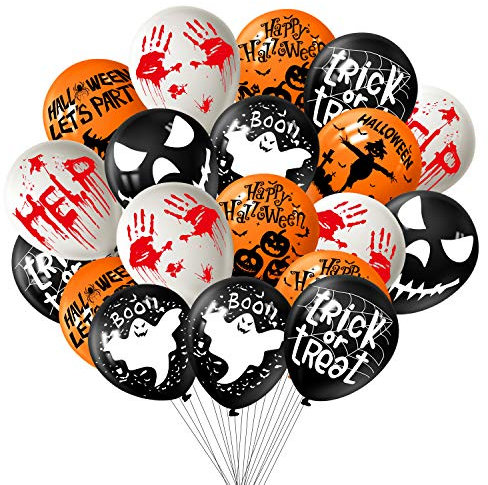 TUPARKA 72Pcs Halloween Dekorationen Luftballons 12 Zoll Halloween Ballons Halloween Party Dekorationen, 8 Halloween Style