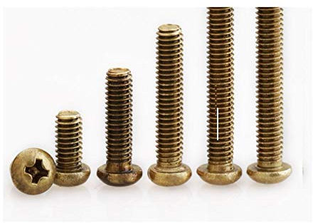 Copper Cross Screw Screws, Copper Cross Screw Pan Head Screws, Round Head Machine Screws, Brass Round Head Screws-M4 * 35 (5 Capsules)
