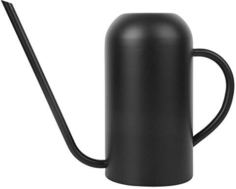 Gießkanne, Zimmerpflanzen Edelstahl Water Can Streutopf Retro Stil Langmund Innen Außenpflanze Zimmerpflanze für Schnelles Einfaches Bewässern von Zimmerpflanzen Garten Schwarz (1500ml)
